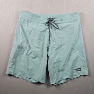 AFTCO Board Shorts Mens 30 Blue/Green Fishing Performance Adjustable Waist